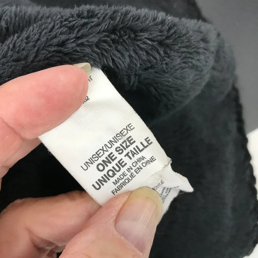 The North Face Dark Grey Fleece lined Wool blend Beanie